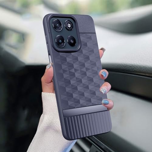 Image of Back Cover for Motorola Moto G57 Power 5G Camera Protection 3D Hexa Cube Design Silicone Protective Bumper Back Case for Motorola Moto G57 Power 5G - Blue