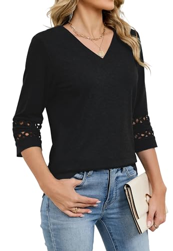 Save 55% on NRROSE Women's 3/4 Sleeve V-Neck T-Shirts with Code AGQJF266 - Image 4