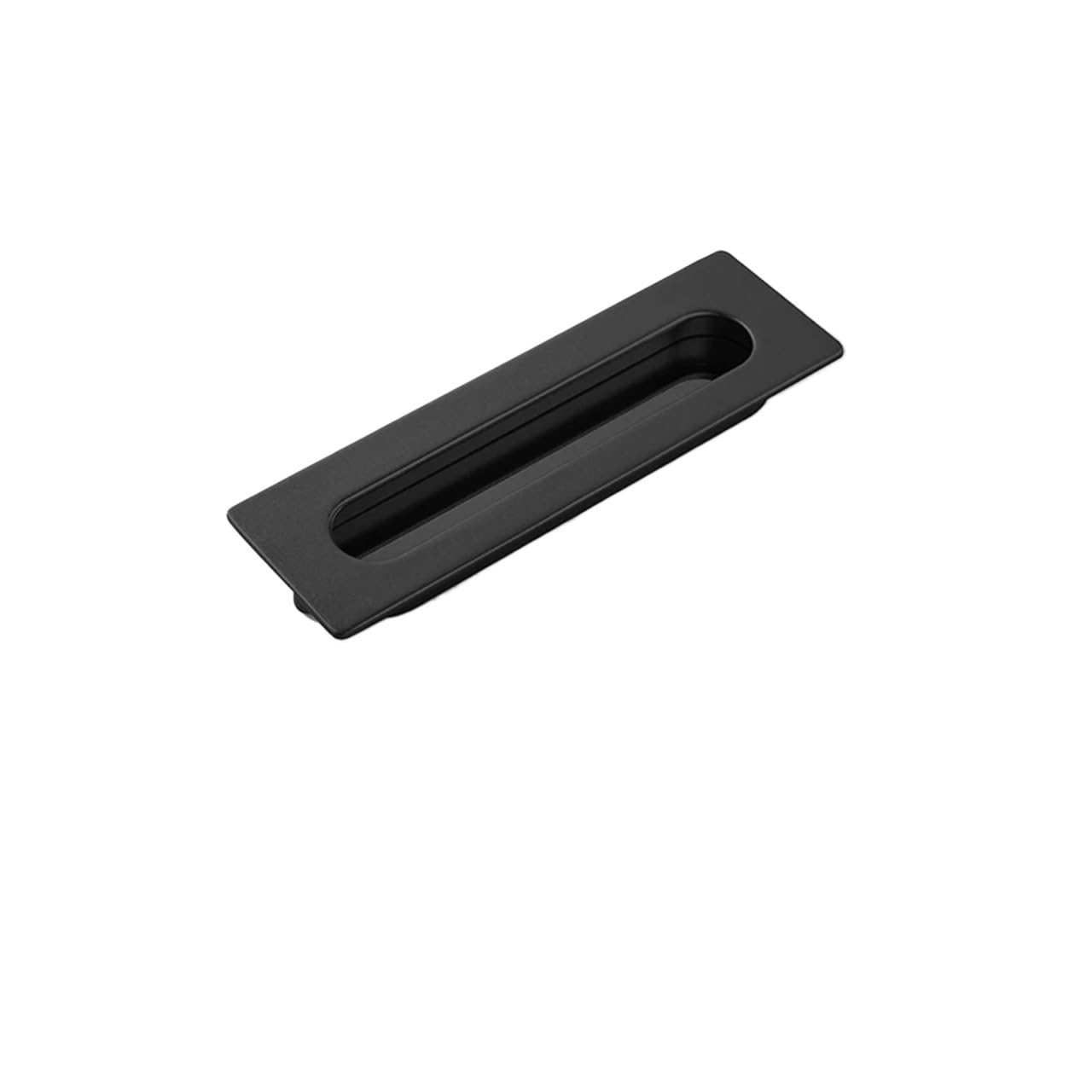 ATEUXOL Recessed Door Handles Drawer Cabinet Door Shoe Concealed Handle Closet Slotted Embedded Invisible Pull(816-140mm Black)