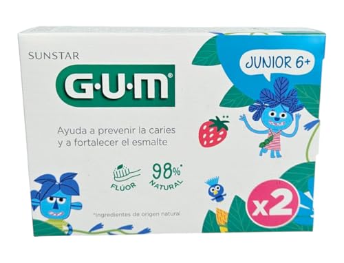 GUM Gel de pasta de dientes Junior 2 x 50 ml