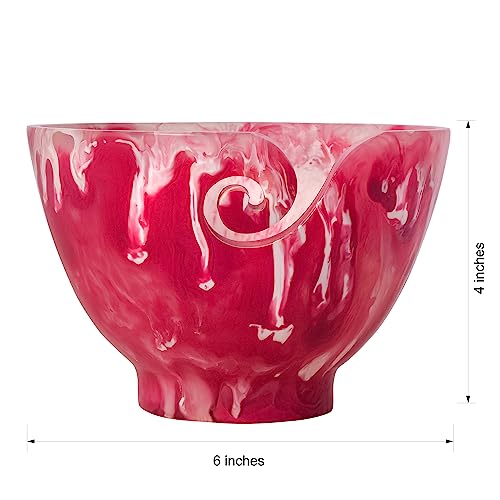 Image of Handcrafted Resin Yarn Bowl, Knitting Resin Storage Bowl, Crochet Kit Organizer. (Pink)