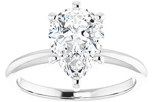 Enthralling 3 Carat Pear Cut Moissanite Ring, a radiant statement of love,...
