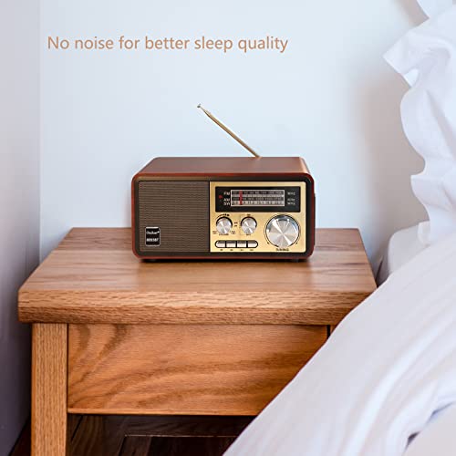 Oncheer Retro Vintage Wood Bluetooth Fm/Am/Sw Home Radio, 15W Subwoofer Stereo Speaker, Ac&Battery Powered Radios With Antenna Best Reception, Support Remote Control/Tf Card/Usb Player/Aux #TOP5