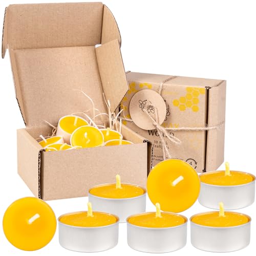 BeesWax World 100% Bienenwachskerzen – Bienenwachs Teelichter mit...