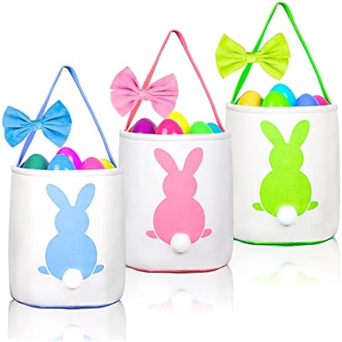 Labeol Easter Bunny Basket Bags, Blue Pink Green Cover
