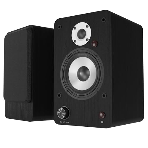 Aktive Bluetooth Regallautsprecher Paar - HiFi Lautsprecher 100W RMS - USB/AUX/Optischer...