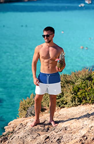 Image of BRISIRA Mens Swim Trunks Swim Shorts Quick Dry 5 inch Inseam Beach Shorts with Compression Liner and Zipper Pocket