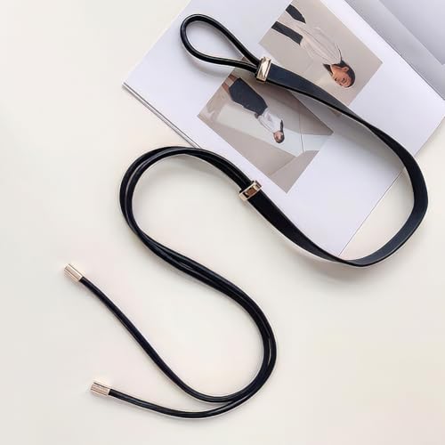 PU Leather Skinnny Belt Knotted Thin Waist Belt Boho Adjustable Slim Leather Waist Band Strap Rope Waistbands4