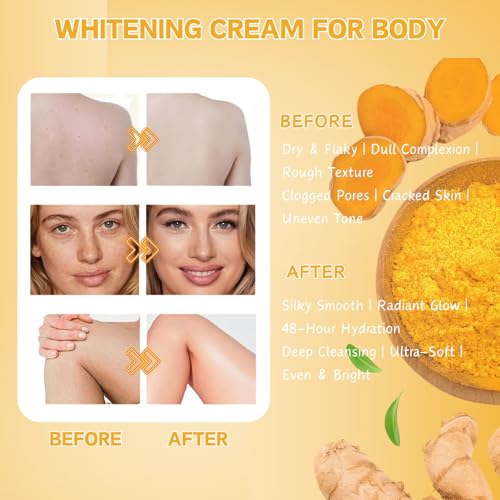 Turmeric Body Scrub - Natural Exfoliating Body Scrub with Shea Butter & Dead Sea Salt, Gentle Moisturizing Body Polish for Smooth & Glowing Beauty Skin, Vegan & Organic Body Care for Women & Men - Image 5