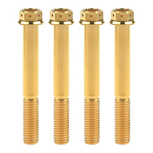 Tornillos de cabeza hexagonal de titanio M10 en color oro de 75 mm