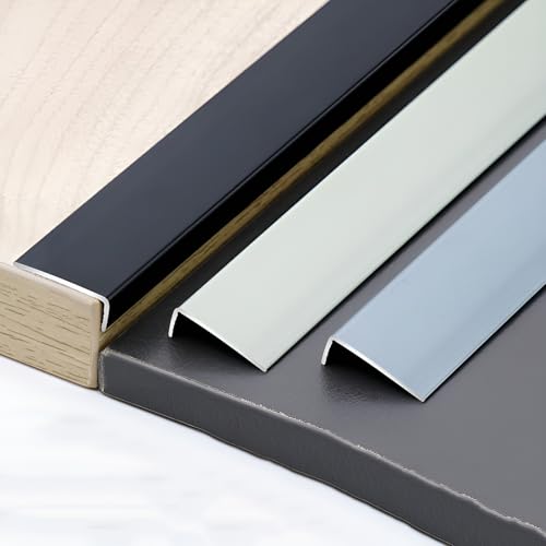 JXNVHJ Barre De Seuil, Bande De Transition De Sol, Moulure De Bordure De Porte, Profilé De Transition pour Carrelage, Bois, Joint De Stratifié, Aluminium(Iron Gray,1.2x2.8cm)
