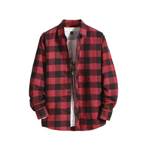 Chemise à carreaux pour homme coupe décontractée rétro à manches longues printemps automne