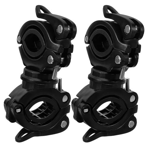 Abaodam Support de Canne Rotatif 360° Lot de 2 Pièces Pratique Bavures Porte-béquilles en Plastique Noir pour Fauteuil Roulant et Scooter Électrique