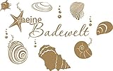 GRAZDesign Wandtattoo über Badewanne oder Dusche - Klebefolie maritim Meine Badewelt - Wandtattoo Badezimmer Muscheln und Seesterne / 48x30cm / 650140_30_081
