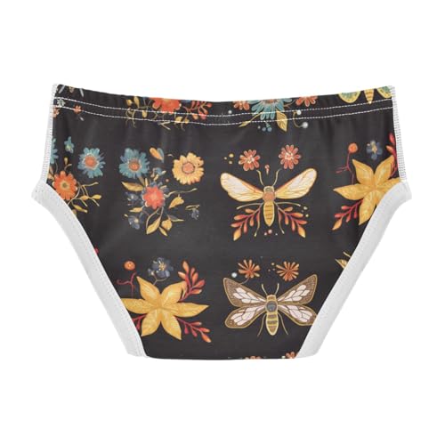 KLL Stylish Embroidery Bee Butterfly Flowers Little Boys Soft Briefs Breathable Undies2