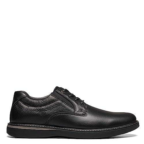 Nunn Bush Men's BAYRIDGE Plain Toe Lightweight Leather LACE-UP Oxford, Black, 7.53
