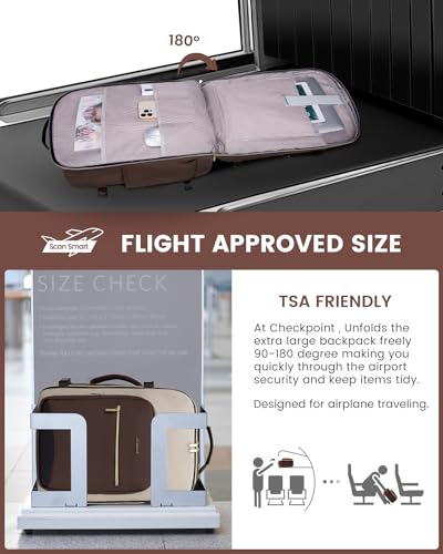 Image of LOVEVOOK 50L Travel Backpack for Women & Men, Airline Approved Carry On Luggage with 3 Packing Cubes, TSA Overnight Bags, Waterproof Personal Item Bag, Weekender Essentials Backpacks fits 17 inch Laptop