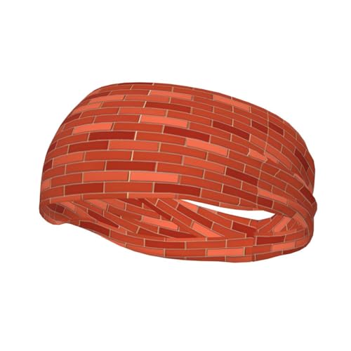Diademas decorativas deportivas de moda con textura de pared de ladrillo rojo YYHHAOFA para hombres y mujeres