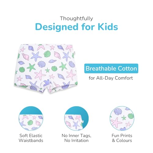 Image of YouGotPlanB Cotton Boxers for Girls | Ages 2-16 Years | Relaxed Fit | Gentle Elastic Waistbands | Breathable & Tagless