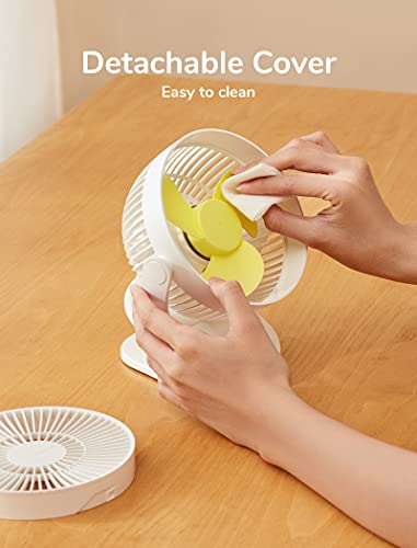 Petit ventilateur USB rechargeable 4 vitesses avec pince robuste - 7