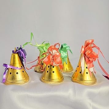 Christmas Bells Christmas Tree Pendant Decorations Creative Gold Bells New Year Gift Christmas New Pendant, Pack of 5 pcs