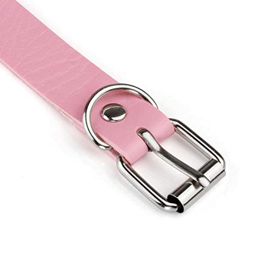 JJDreams Punk Halsband Gothic PU Leder Halsreif mit Kette Herz Anhänger elegant Choker Kragen schwarz Damen