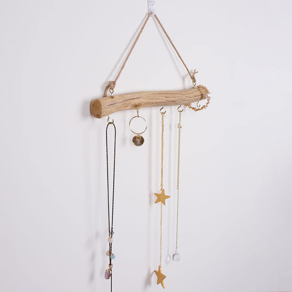 Organisateur Mural Bijoux En Bois Flotté - Porte-colliers Et Bracelets, 39 Cm, Décoration Pratique - 11