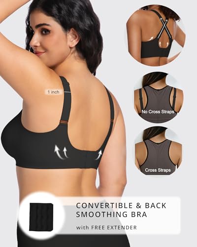 Image of Vinfact Womens V Lace Wireless Seamless Bras No Underwire Comfort Push Up Bras Supportive Full Coverage Bralettes T Shirt Bra