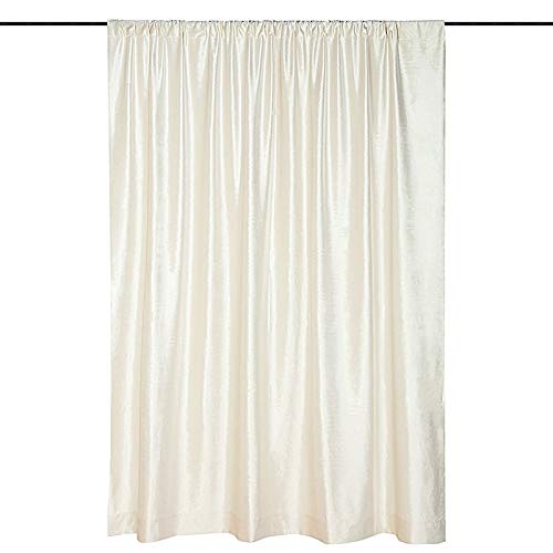 BalsaCircle 8 feet x 8 feet Ivory Velvet Backdrop Curtain - Wedding Ceremony Reception Party Events 