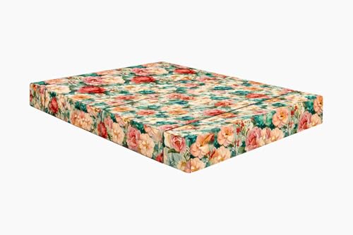 Image of Rosebell-3x6-Feet-One Seater Modern Sofa Bed, Space-Saving Printed Sofa Cum Bed, Compact Sleeper Sofa for Living Room, Guest Room & Small Apartments