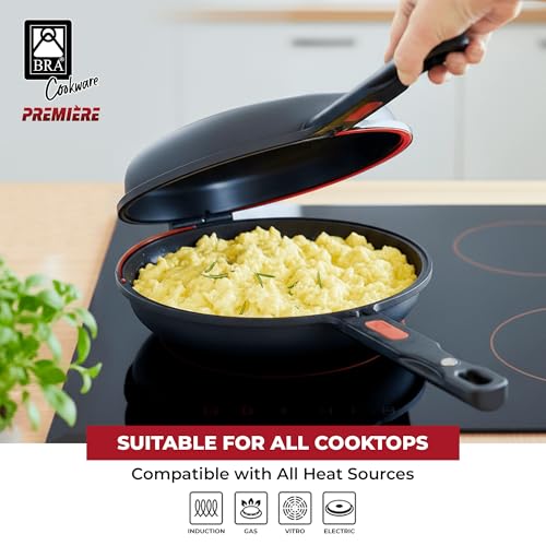 Poêle double à omelette induction 26 cm BRA Dupla Premiere noire