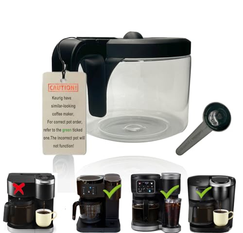 Image of Replacement Glass Carafe Compatible with Keurig K-Duo Essentials 5000 & 5500 & K-DUO Generation2 5600- Coffee Pot Replacement, NOT Fit K-DUO 5100