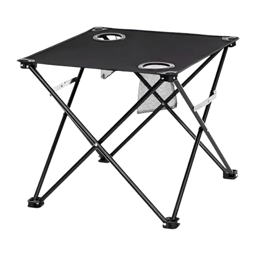 Genérico Mesa Plegable Playa,Mesa Pequeña Impermeable con 2 Portavasos | Suministros De Picnic para Deportes Exterior Jardín Césped