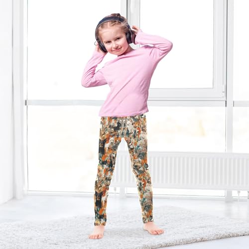Grunge Style Dog Girls Casual Leggings for Kids Printed Long Pant Bottoms Stretch and Soft4