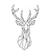 Cosanter Figure géométrique Tête de cerf Grands Stickers muraux Autocollants muraux Proverbes