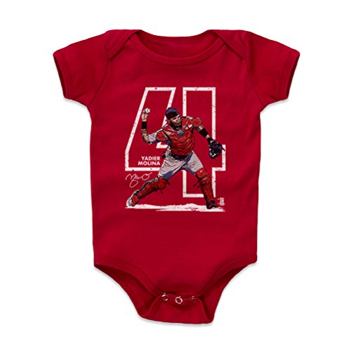 Image of Yadier Molina Baby Clothes, Onesie, Creeper, Bodysuit (Onesie, 3-6 Months, Red) - Yadier Molina Outline W WHT