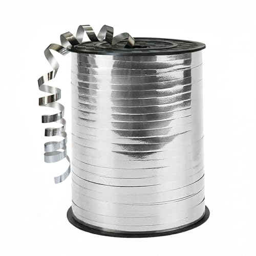 500 Yards Curling RibbonBright Silver Balloon String Ribbonfor Gift WrappingParty Decoration Wedding BirthdayArt Crafts Florist Flower