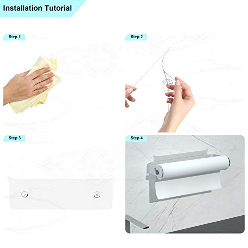 Paper Towel Holder Under Cabinet Rust Proof,Kitchen Bathroom Wall Mount Paper Towel Rack,Made Of Space Aluminum Solid And Corrosion Resistant,Drilling Or Wall Mounted #TOP5