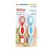 Nuby Dip & Scoop Spoons - (2-Pack) Baby Led Weaning Spoons for Babies - 6+ Months - Red and Blue