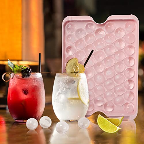 Korlon Round Ice Cube Molds, Circle Ice Cube Trays, 159 Pcs X 1.0 In Ice Cube Tray With Lid And Bin For Freezer Ice Container Making Sphere Ice Chilling Cocktail Whiskey Tea & Coffee #TOP3