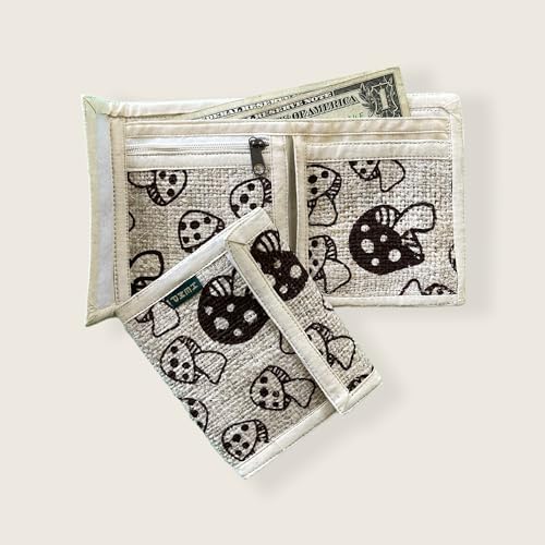 Asatre Hemp Bi-Fold Wallet - Mushroom Print2