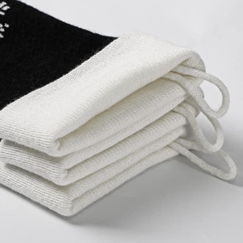 Dremisland 4 Pack Christmas Stockings - 18 Inch Black Knitted Xmas Stockings Fireplace Hanging Stockings for Christmas Decoration Holiday Season Party Decor