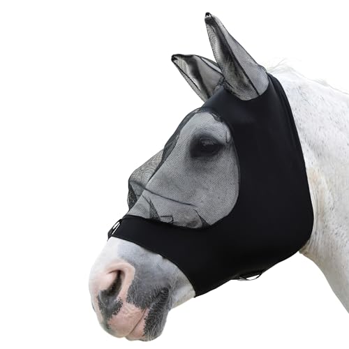 Image of WeatherBeeta Stretch Eye Saver with Ears, Black/Black, Pony