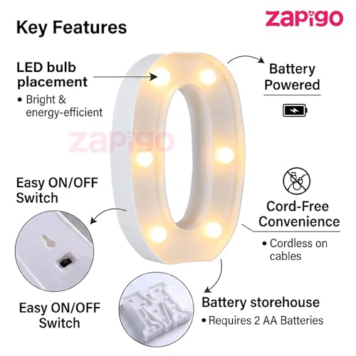 Image of Balloonistics LED Marquee Number 40 Light - 8.66-Inch Cordless Battery-Operated Light Up Number Sign for 40th Birthday, Anniversary, Wedding, Party Decoration, Wall Hanging or Table Display