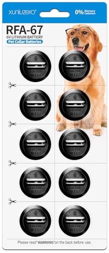 XUNIUZERO RFA-67 RFA-67D-11 6 Volt Pet Collar Replacement Batteries 10 Pack Ultra Long-Lasting & Waterproof Compatible with PetSafe 6V Lithium Battery Specific Dog Receiver Collars