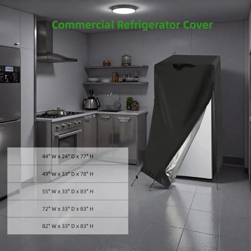 Image of 44W Commercial Refrigerator Cover 26-28 Cu Ft Double Door Display Fridge