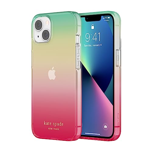 [kate spade new york] iPhone13 ケース Protective Hardshell Case 正規品 ケイトスペード ニューヨーク (Popsicle Ombre/Dip Dye Bumper/Gold Logo)