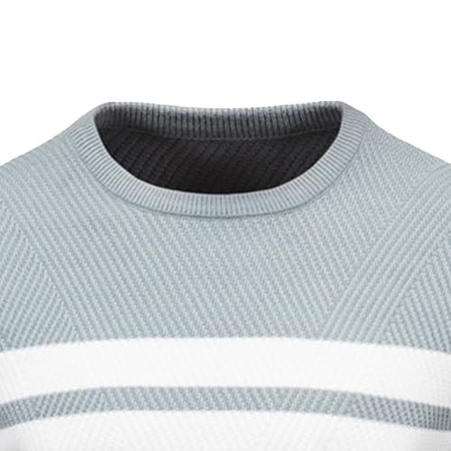 Mens Crewneck Striped Print Pullover Sweater Male Slim Striped Crew Neck Sweater Long Sleeve Jumper Sweaters for Men3