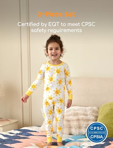 Image of PATPAT Bamboo Viscose Pajama Sets for Toddler Boys & Girls Baby Kids, Ultra-soft Snug fit Pjs Sleepers for Birthday Holiday