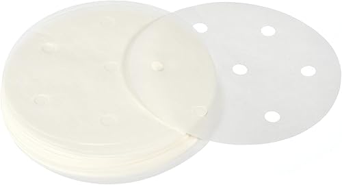 Miniatura 7 de uxcell 200pcs Air Fryer Parchment Paper, 6 Inch Round Air Fryer Liner, Non-Stick Baking Paper for Air Fryers Bamboo Steamer, White